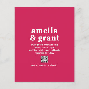 Amelia Magenta Modern Wedding Invitation Flyer