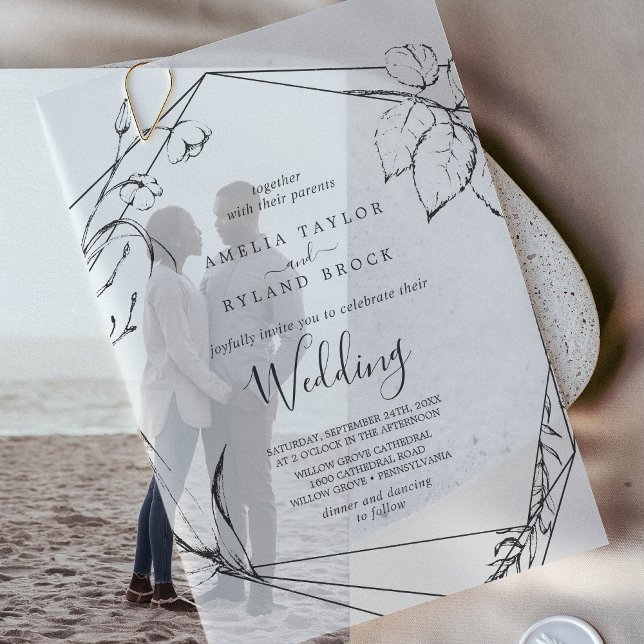 AMELIA Modern Rustic Boho Elegant Floral Wedding Vellum Invitations (AMELIA Modern Rustic Boho Elegant Floral Wedding Vellum Invitations)