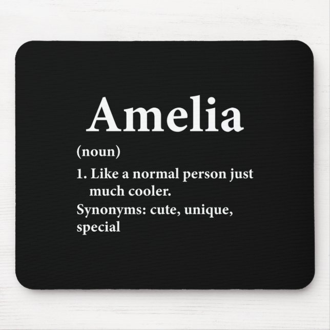 Amelia Name Definition Funny D  Mouse Mat (Front)