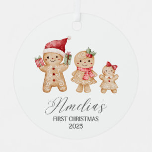 Amelia Personalized Baby's First Christmas Metal Tree Decoration