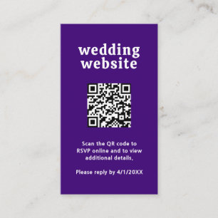 Amelia Royal Purple Modern Wedding Enclosure Card