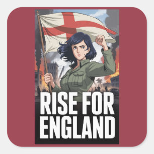 Amelia St George Flag UK England Patriotic Square Sticker