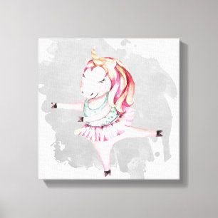 Amelia the Ballerina Unicorn Wrapped Canvas Print