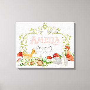 Amelia Top 100 Baby Names Girls Newborn Nursery Canvas Print