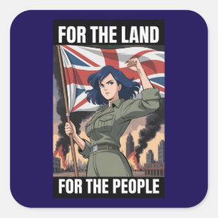 Amelia UK England Patriotic St George Flag  Square Sticker