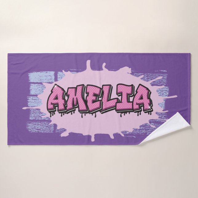 Amelia Your Name Graffiti Bath Beach Towel (Bath Towel)