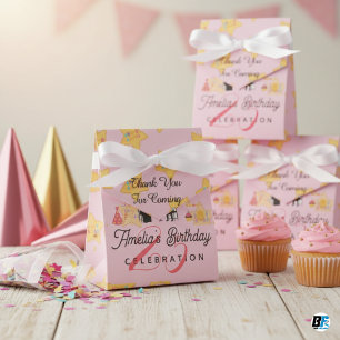 Amelia's Pink and Gold Star Happy Birthday Thank Y Favour Box
