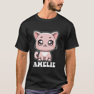 Amelie Cute Cat Kitten Design for Girls Name Ameli T-Shirt