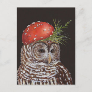 amelie the barred owl postcard