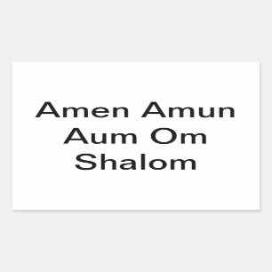 Amen Amun Aum Om Shalom Peace Hankamer Artjunkhaus Rectangular Sticker