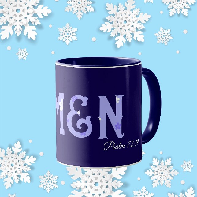 Amen Bible Verse Modern Typography Personalised Mug (Amen Bible Verse Modern Typography Custom Mug, perfect Christmas gift for family, Christian friends)