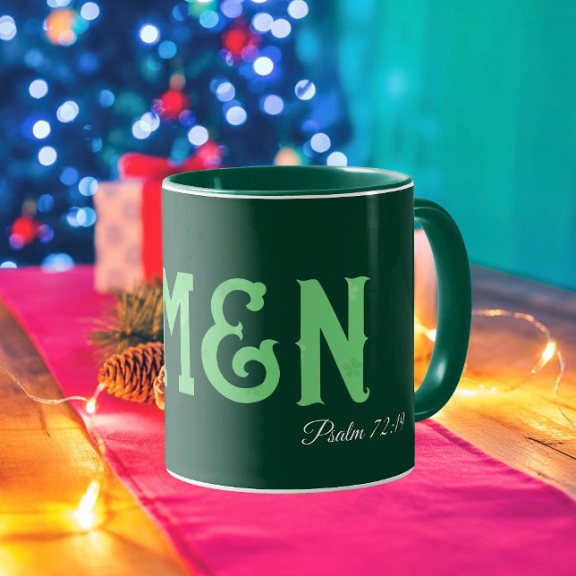 Amen Bible Verse Modern Typography Personalized Mug (Amen Bible Verse Modern Typography Custom Mug, perfect Christmas gift for family, Christian friends)