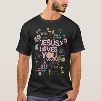 Amen Jesus Loves You Bible Verse Faith Christian T-Shirt