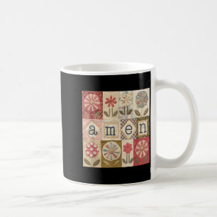 Amen Patchwork Flower Happy Easter Jesus Christian Coffee Mug