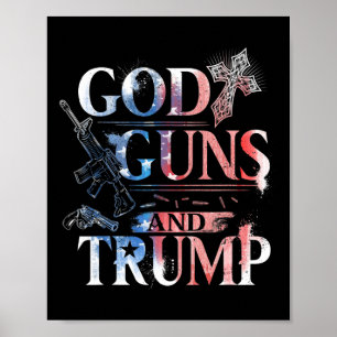 Amendment T Shirt Trump 45 God Guns And Trump Shir Poster