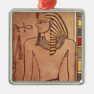 Amenhotep II  with an ankh raised to his lips Metal Tree Decoration