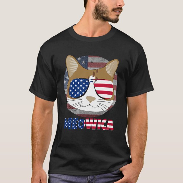Ameowica  Cat American Meow Kitty Cute Kitten T-Shirt (Front)