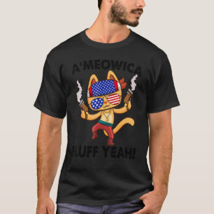 A'meowica Fluff Yeah Usa Patriotic American Cat 4t T-Shirt
