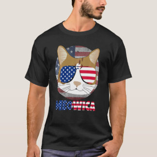 Ameowica Funny Cat American Meow Kitty Cute Kitten T-Shirt