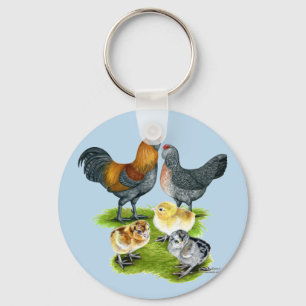 Ameraucana Chicken Family Key Ring