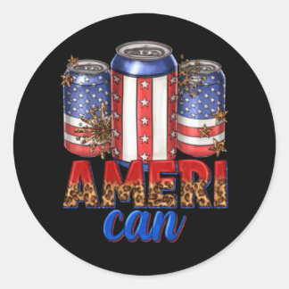 Ameri Can shirt Classic Round Sticker
