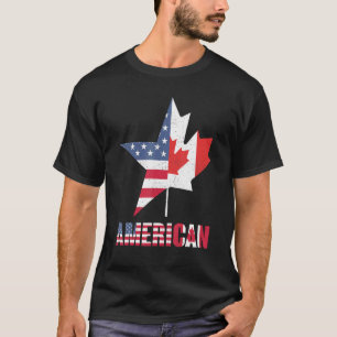 Ameri Can Us Canada Flag Pride Vacation Travel Can T-Shirt