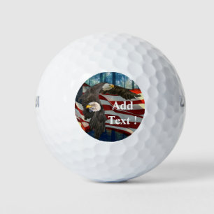 Amerian Flag Bald Eagle Golf Balls