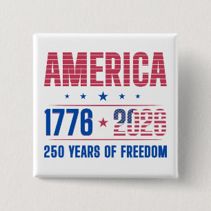 AMERICA 1776 2026 250 years freedom 15 Cm Square Badge