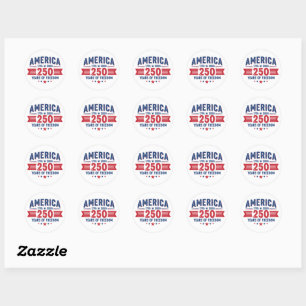 America 1776 2026 250 Years of Freedom Patriotic Classic Round Sticker