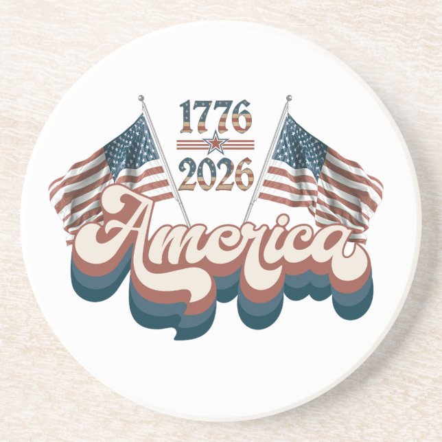 America 1776–2026, Patriotic, USA 250 Years Coaster (Front)