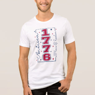 America 1776 250 Years Of Freedom Stars Graphic Tri-Blend Shirt