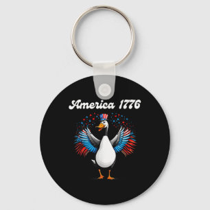 America 1776, 4th Of July, Patriotic Goose Key Ring