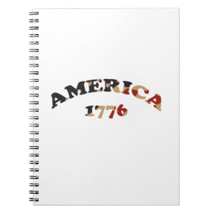 America 1776 independence day and flag day t-shirt notebook