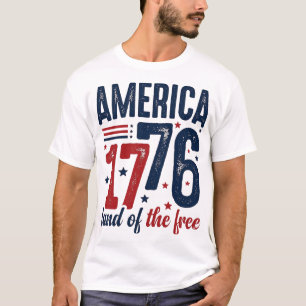 America 1776 Land of the Free Vintage Patriotic Sh T-Shirt