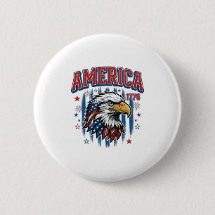 America 1776 Vintage Eagle Patriotic Shirt Design_ 6 Cm Round Badge