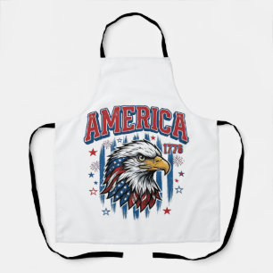 America 1776 Vintage Eagle Patriotic Shirt Design_ Apron