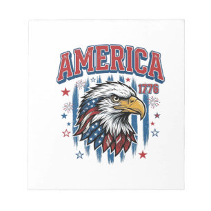 America 1776 Vintage Eagle Patriotic Shirt Design_ Notepad