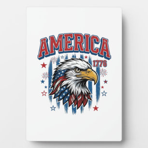 America 1776 Vintage Eagle Patriotic Shirt Design_ Plaque