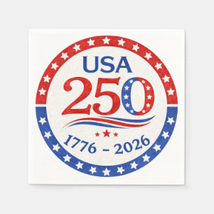 America 250 1776 2026 Patriotic USA  Napkin