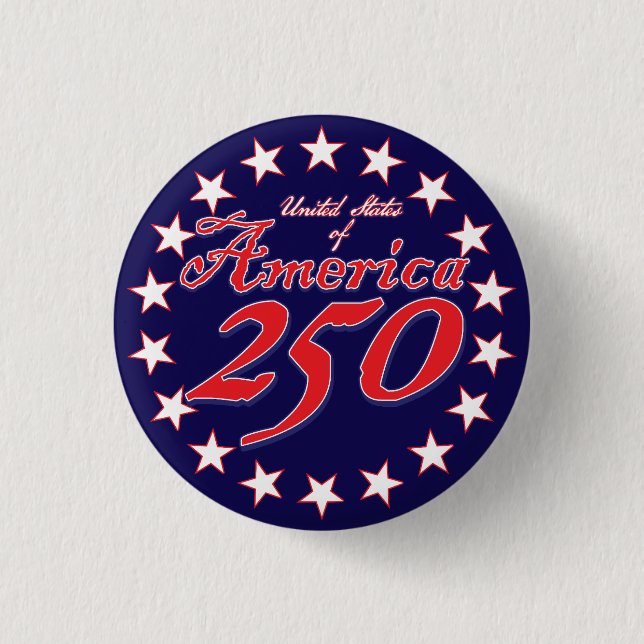 America 250 3 cm round badge (Front)