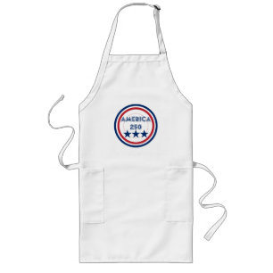 America 250 - 4th of july themed patriotic logo long apron