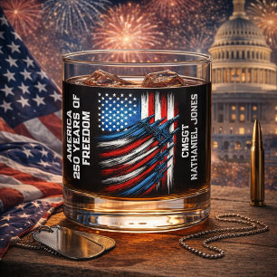 America 250 Air Force Tribute Customisable Rank Whiskey Glass