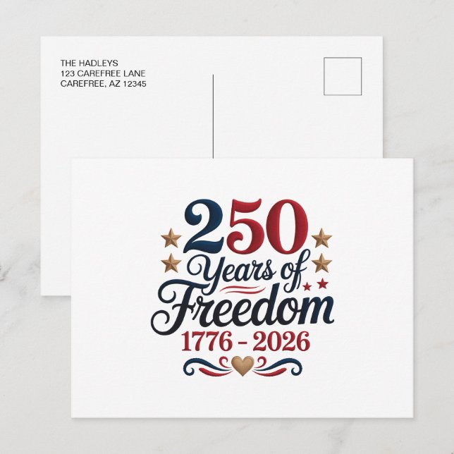 America 250 announcement postcard (Front/Back)