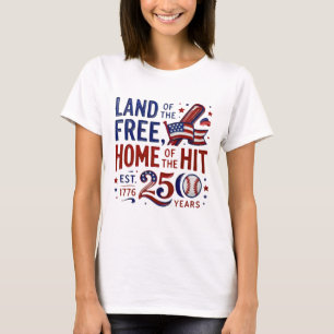 America 250 Baseball T-Shirt   4th of July 2026 