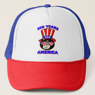 America 250 Birthday Patriot Cat Fun Independence  Trucker Hat