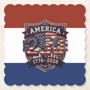 America 250 – Celebrating 250 Years of Freedom Paper Coaster