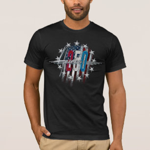 AMERICA 250 CLASSIC RETRO CHROME AMERICAN FLAG T-Shirt