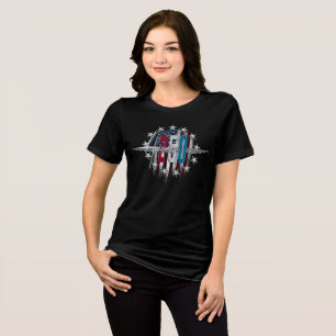 AMERICA 250 CLASSIC RETRO CHROME AMERICAN FLAG Tri-Blend SHIRT