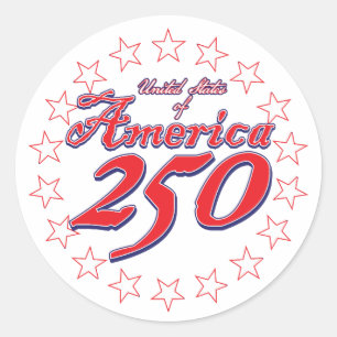 America 250 classic round sticker