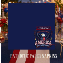 America 250 Commemorative Custom Paper Napkin